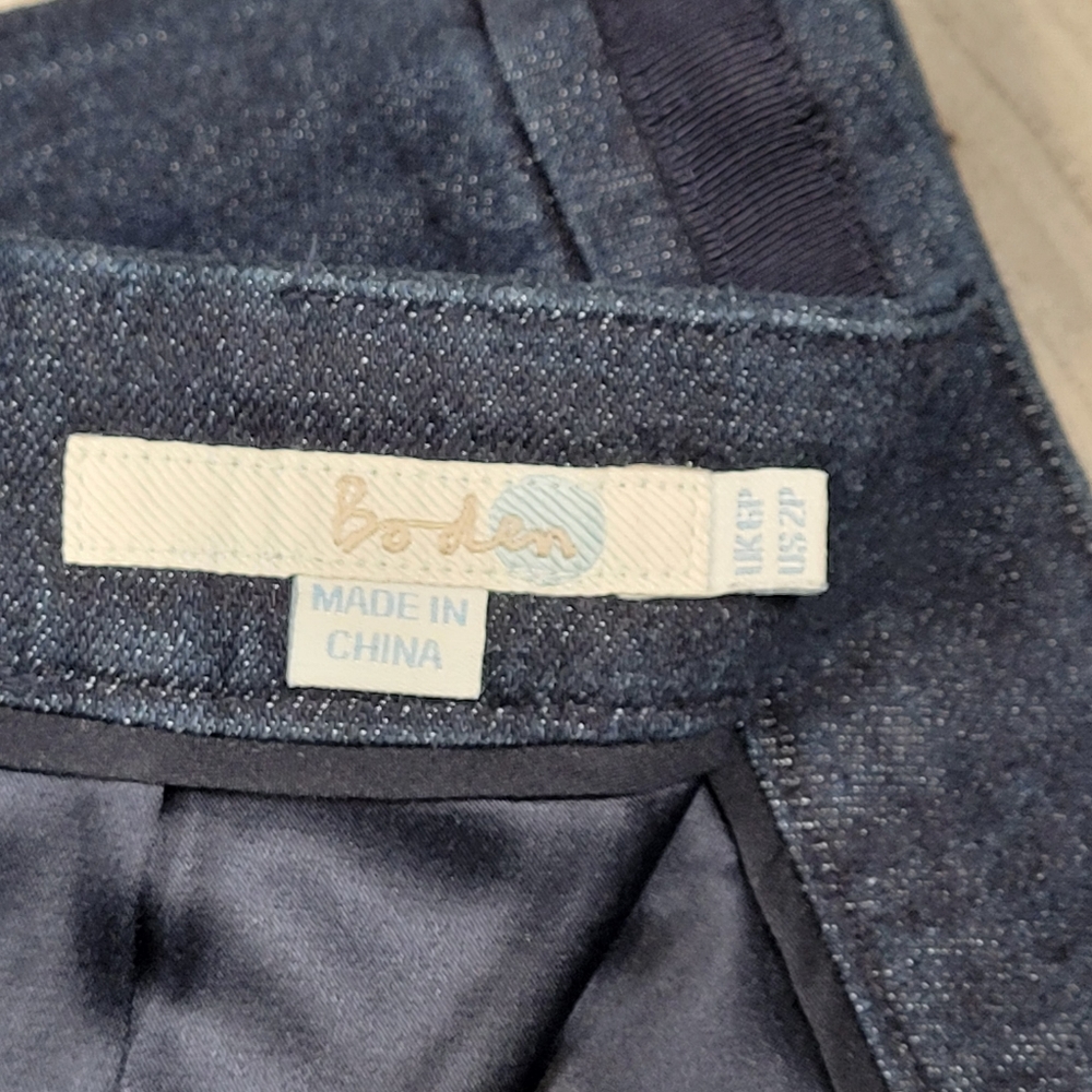 Boden Denim Pencil Skirt Womens Size 2P Blue Lined Straight Cotton Blend - Picture 6 of 7
